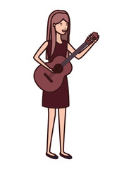 young woman with guitar character