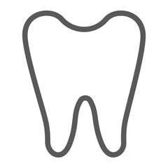 Tooth line icon, dentist and dental, teeth sign, vector graphics, a linear pattern on a white background.