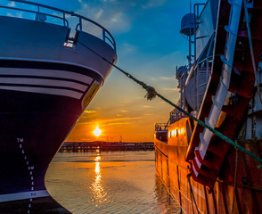 Sunset in the harbor