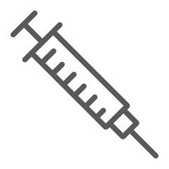 Syringe line icon, medicine and hospital, needle sign, vector graphics, a linear pattern on a white background.