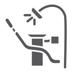 Dentist chair glyph icon, dental and medical, stomatologist chair sign, vector graphics, a solid pattern on a white background.