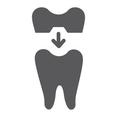 Dental crown glyph icon, teeth and dentistry, tooth sign, vector graphics, a solid pattern on a white background.