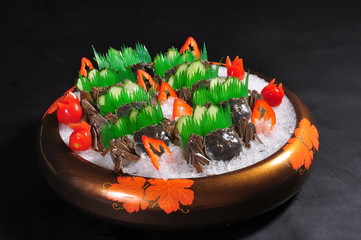 fresh salad with olives and tomatoes