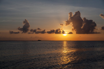 Beautiful, multi-colored clouds at sunset. Ko Phangan.Thailand.