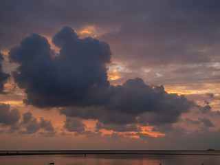 Beautiful, multi-colored clouds at sunset. Ko Phangan.Thailand.