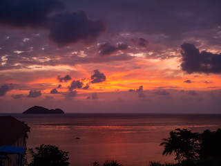 Fototapeta na wymiar Beautiful, multi-colored clouds at sunset. Ko Phangan.Thailand.