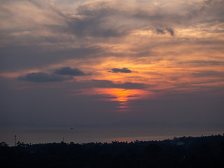 Beautiful, multi-colored clouds at sunset. Ko Phangan.Thailand.