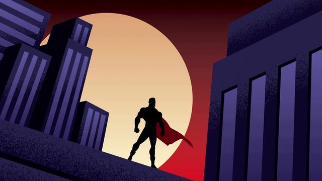 Superhero City Night Animation