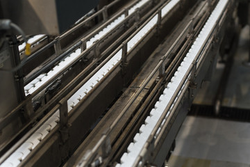 Empty production line. Factory conveyor