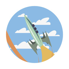 rocket spaceship flying