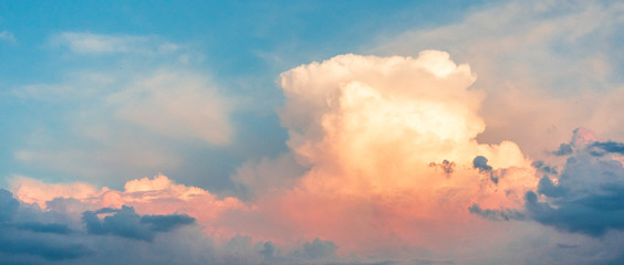 Cumulonimbus high heavy thick cloud during sunset