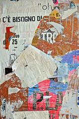 Fototapeta premium Downtown Bologna scratched advertising
