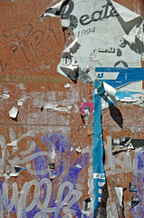 Downtown Bologna scratched advertising