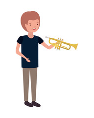 young man with trumpet character