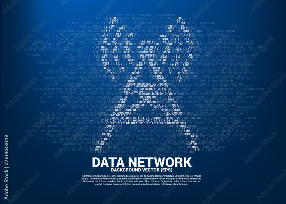 Aufkleber Vector antenna tower icon binary code style. Concept for data transfer of mobile and wi-fi data network.