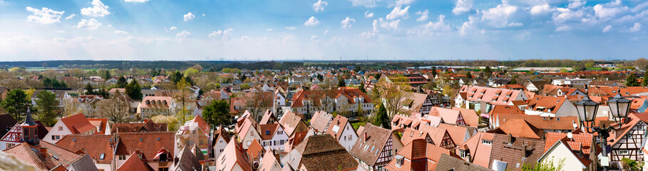 Naklejka premium Panorama of the City Zwingenberg on the Bergstrasse, Germany