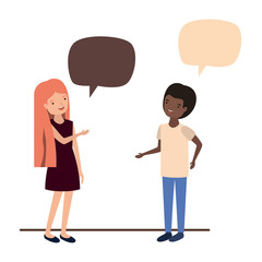 couple with speech bubble avatar character