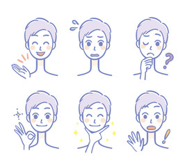 男性　表情　セット