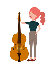 young woman with violin character