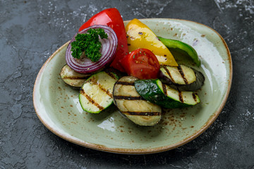 grilled vegetables on a plate