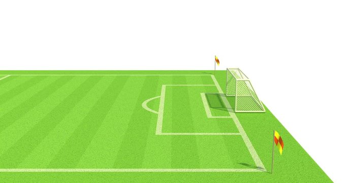 3d animation of a soccer field with alpha