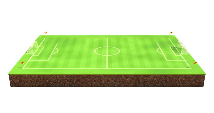 3d animation of a soccer field with alpha