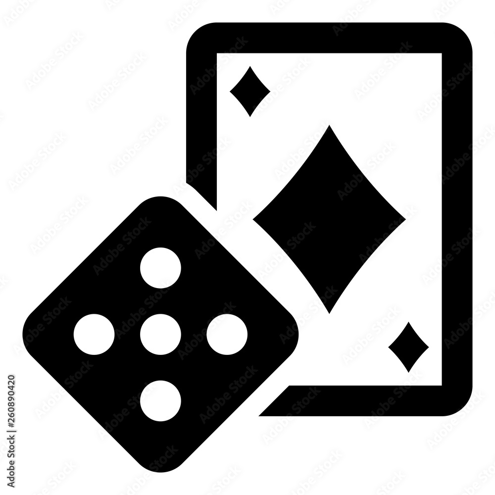 Sticker casino games dice cards icon