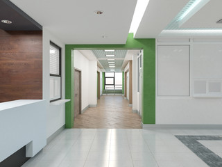 Obraz premium The interior of the clinic. 3D render.