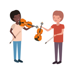 men with musical instruments character