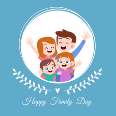 happy family day card greeting vector illustration