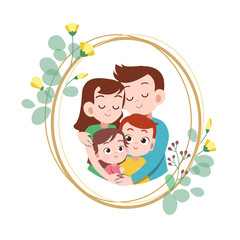 happy family day card greeting vector illustration