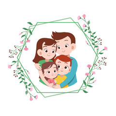 happy family day card greeting vector illustration