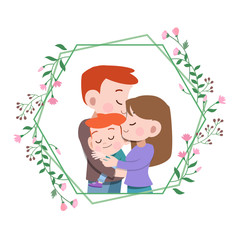 happy family day card greeting vector illustration