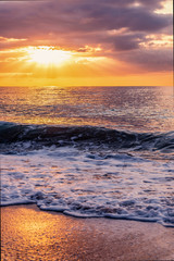 Sonnenaufgang am Meer Sommer Ferien Spanien 