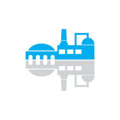Factory building icon logo design template