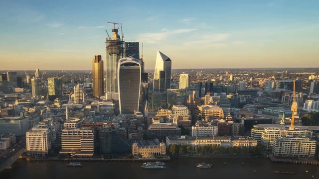 City of London At Sunset, timelapse