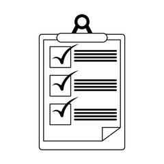 clipboard checklist document symbol in black and white