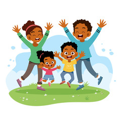 happy family vector illustration