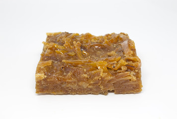 Traditional sweet coconut isolated on white background