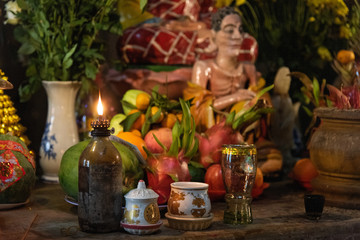 Fototapeta premium An ancestor worship offering in Vietnam