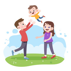 happy family vector illustration