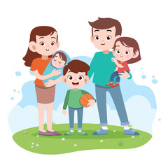 happy family vector illustration