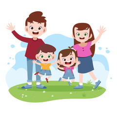 happy family vector illustration