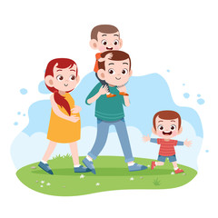happy family vector illustration