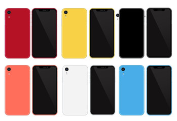 Smartphone, mobile phone isolated, realistic vector illustration.