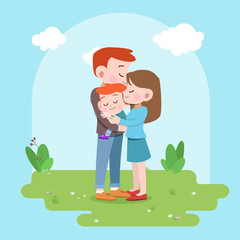 happy family vector illustration