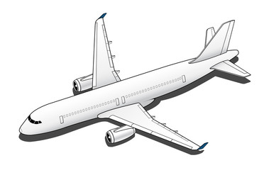 Fototapeta na wymiar Isometric Plane Airplane Slide. Plane 3d Illustration Vector.