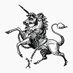 Vintage unicorn illustration