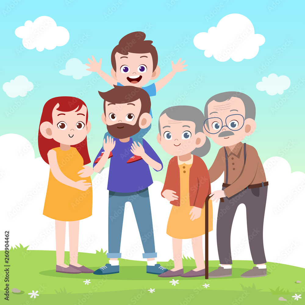 Wall mural happy family vector illustration