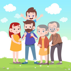 happy family vector illustration